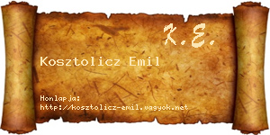 Kosztolicz Emil névjegykártya
